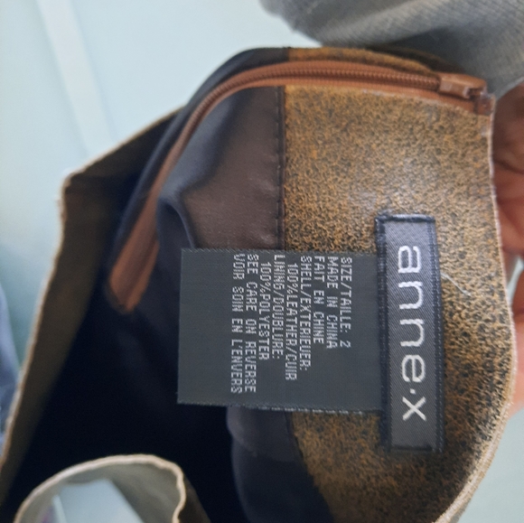 Distressed Genuine leather mini skirt- AnneX - Picture 7 of 7